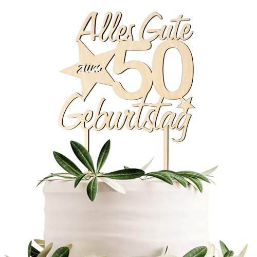 BETESSIN Torten Deko 50 Geburtstag Alles Gute zum Geburtstag 50 Jahre Cake Topper Holz Tortenstecker Happy 50th Birthday Kuchen Topper Kuchendeko 50 Geburstagstorte Deko Frauen Männer BETESSIN Torten Deko 50 Geburtstag Alles Gute zum Geburtstag 50 Jahre Cake Topper Holz Tortenstecker Happy 50th Birthday Kuchen Topper Kuchendeko 50 Geburstagstorte Deko Frauen Männer von BETESSIN