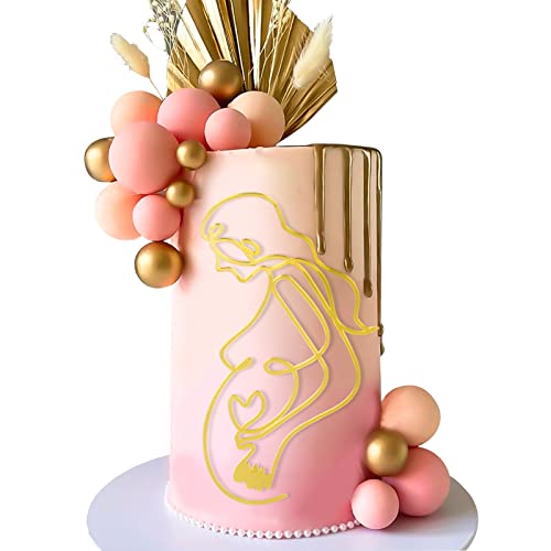 BETESSIN Torten Deko Mummy to Be Acryl Cake Topper Happy Birthday Mom to be Kuchen Dekoration Geburtstag Mutter Kuchendeko Gold Tortenaufsatz Set für Muttertag Party Feier von BETESSIN