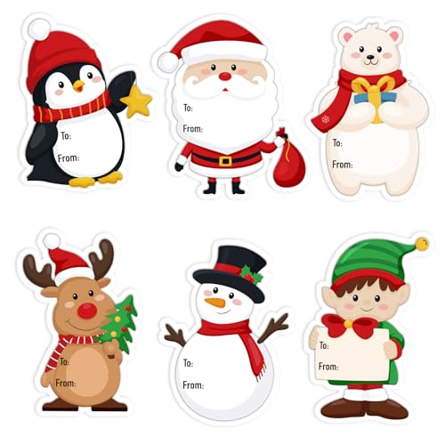 BETESSIN Weihnachtsetiketten Selbstklebend - 120 Stück 6cm Geschenkaufkleber mit Weihnachtsmotiven - Weihnachtsaufkleber zum Beschriften - Weihnachtssticker für Namensetiketten BETESSIN Weihnachtsetiketten Selbstklebend - 120 Stück 6cm Geschenkaufkleber mit Weihnachtsmotiven - Weihnachtsaufkleber zum Beschriften - Weihnachtssticker für Namensetiketten von BETESSIN