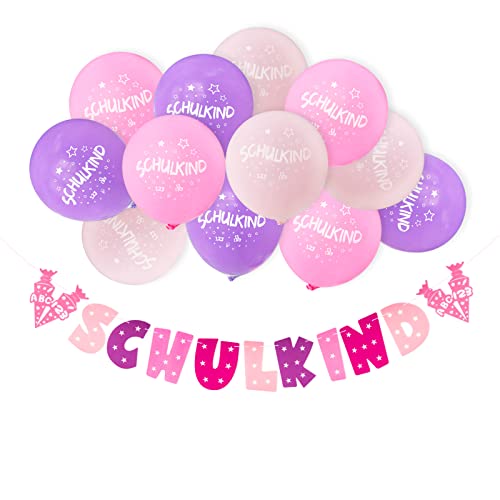 Einschulung Deko Mädchen Rosa Lila Girlande Schulanfang Banner Filz mit 12 Pcs Schulkind Luftballons für 1. Schultag Schuleinführung Dekoration Schulanfang Schulstart Einschulungsfeier usw. Einschulung Deko Mädchen Rosa Lila Girlande Schulanfang Banner Filz mit 12 Pcs Schulkind Luftballons für 1. Schultag Schuleinführung Dekoration Schulanfang Schulstart Einschulungsfeier usw. von BETESSIN