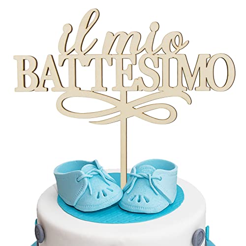 Il Mio Battesimo Cake Topper Holz Tortendeko zur Taufe Jungen und Mädchen usw. von BETESSIN