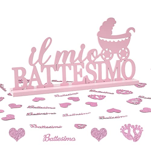 Il Mio Battesimo Tisch Ornament mit Streudeko (rosa) von BETESSIN