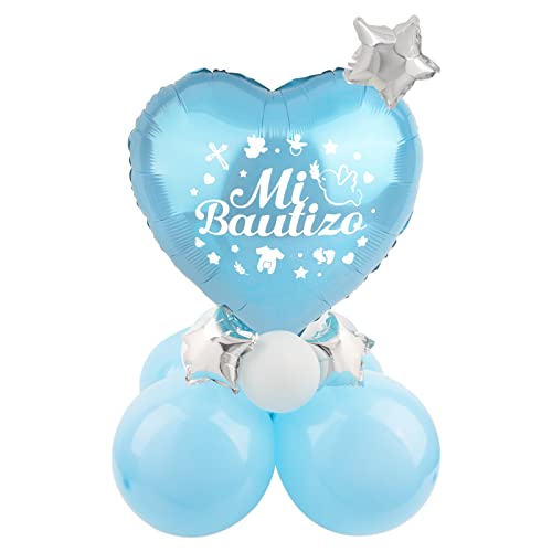 Mi Bautizo Luftballons Tischdeko Set Desktop Deko Tischdekoration zur Taufe usw. (Blau) von BETESSIN
