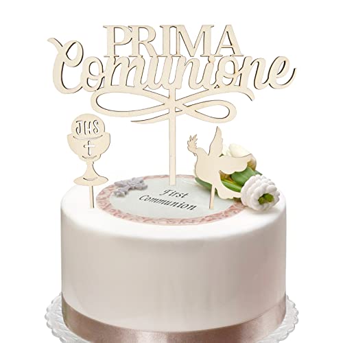 Prima Comunione Tortendeko Holz Cake Topper Kommunion Dekoraiton Tortenstecker Kuchendekoration Prima Comunione Tortendeko Holz Cake Topper Kommunion Dekoraiton Tortenstecker Kuchendekoration von BETESSIN