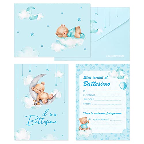 BETESSIN Taufe Einladungskarten (Blau) von BETESSIN