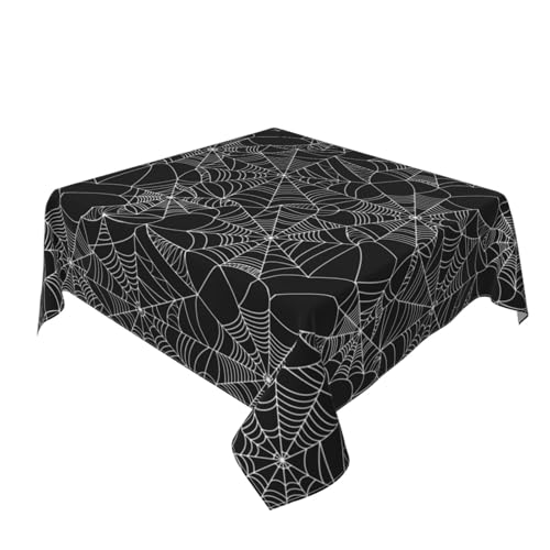 BETGINY Halloween-Tischdecke, quadratisch, Spinnennetz-Tischdecke, staubdicht, knitterfrei, rustikal, Halloween-Tischdecke für Urlaub, Küche, Esszimmer, Party, Picknick, drinnen und draußen, 152,4 x BETGINY Halloween-Tischdecke, quadratisch, Spinnennetz-Tischdecke, staubdicht, knitterfrei, rustikal, Halloween-Tischdecke für Urlaub, Küche, Esszimmer, Party, Picknick, drinnen und draußen, 152,4 x von BETGINY
