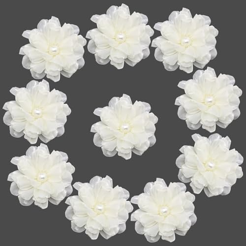 BETITETO Stoffblumen zum Nähen, 8,9 cm, flache Rückseite, glänzende Chiffon-Blumen-Applikationen für Party, Hochzeit, Dekoration, Abschlussfeier, Dekoration, Geschenkverpackung, Kleidung, Stirnbänder BETITETO Stoffblumen zum Nähen, 8,9 cm, flache Rückseite, glänzende Chiffon-Blumen-Applikationen für Party, Hochzeit, Dekoration, Abschlussfeier, Dekoration, Geschenkverpackung, Kleidung, Stirnbänder von BETITETO