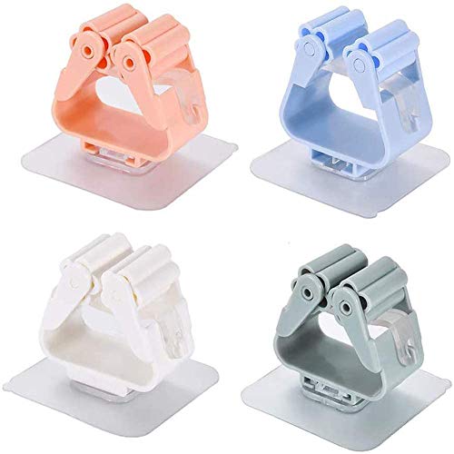 8 Stück Besenhalterung Wand Selbstklebend, BETOY Wandhalterung Besen Halter, Mop Halter Einstellbar, Besenhalter wandhalterung, Mop und Broom Holder Organizer ideal für zur Mopp Besen Organisation von BETOY