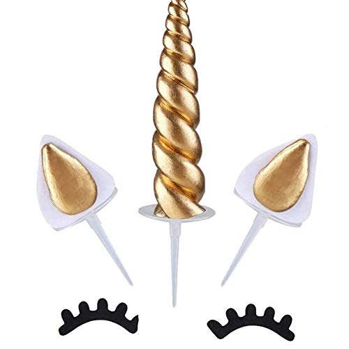BETOY Kuchen Topper, Einhorn Kuchen Topper Gold Cake Topper für Geburtstag, Hochzeit, Baby Shower Kuchendeko, 5 Stück BETOY Kuchen Topper, Einhorn Kuchen Topper Gold Cake Topper für Geburtstag, Hochzeit, Baby Shower Kuchendeko, 5 Stück von BETOY
