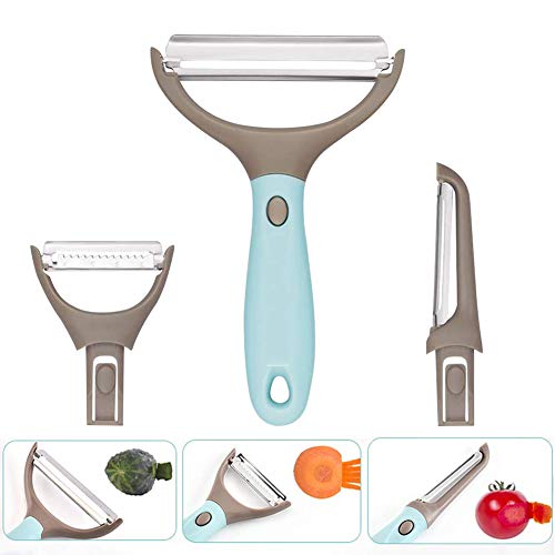 BETOY Y-Form Schäler, Peeler Set 3 In1 Peeler Set Multifunktionsfruchtgemüseschäler Anti-Rutsch-Komfortgriff Schäler Unverzichtbares Artefakt für die Küche für Gemüse- Und Obstschalen, Späne, Blau BETOY Y-Form Schäler, Peeler Set 3 In1 Peeler Set Multifunktionsfruchtgemüseschäler Anti-Rutsch-Komfortgriff Schäler Unverzichtbares Artefakt für die Küche für Gemüse- Und Obstschalen, Späne, Blau von BETOY