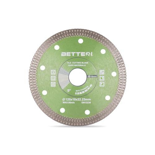 BETTERI Diamantscheibe 125mm x 22,23mm Fliesen Extra Dünn, Diamant Trennscheiben 125mm für Fliesenschneider & Trennschneider, zum Schneiden von Fliesen, Keramik, Mauerwerk BETTERI Diamantscheibe 125mm x 22,23mm Fliesen Extra Dünn, Diamant Trennscheiben 125mm für Fliesenschneider & Trennschneider, zum Schneiden von Fliesen, Keramik, Mauerwerk von BETTERI