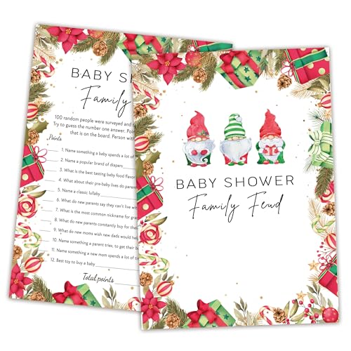 Weihnachten Baby Shower Family Feud Game - Pack of 30 Game Cards 1 Antwortschlüssel, Greenery Baby Shower Spiel für Junge & Mädchen, Weihnachten Baby Shower Dekorationen, Weihnachten Baby Feud Game Weihnachten Baby Shower Family Feud Game - Pack of 30 Game Cards 1 Antwortschlüssel, Greenery Baby Shower Spiel für Junge & Mädchen, Weihnachten Baby Shower Dekorationen, Weihnachten Baby Feud Game von BEUFSE