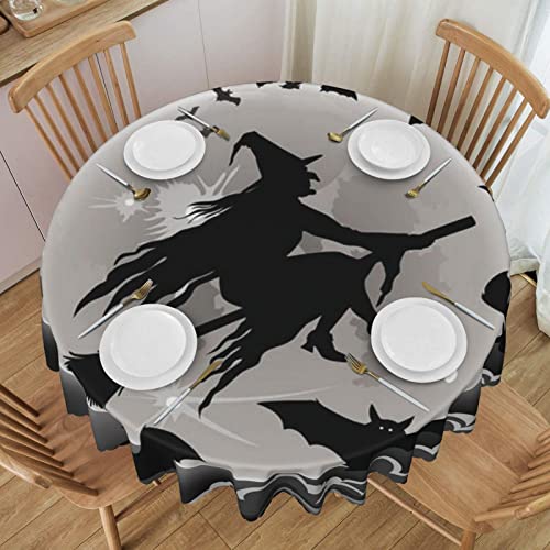 BEULSI Runde Halloween-Hexen-Tischdecken aus Baumwolle und Leinen, geeignet für Zuhause, Küche, Dekoration, Party, Weihnachten, Picknick BEULSI Runde Halloween-Hexen-Tischdecken aus Baumwolle und Leinen, geeignet für Zuhause, Küche, Dekoration, Party, Weihnachten, Picknick von BEULSI