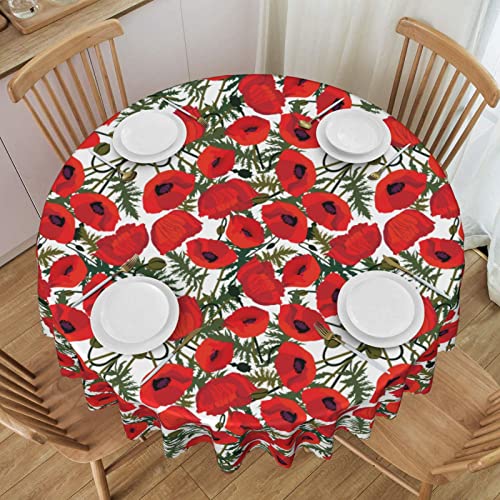 BEULSI Runde Tischdecken mit Mohnblumen-Muster, Baumwolle, Leinen, geeignet für Zuhause, Küche, Dekoration, Party, Weihnachten, Picknick BEULSI Runde Tischdecken mit Mohnblumen-Muster, Baumwolle, Leinen, geeignet für Zuhause, Küche, Dekoration, Party, Weihnachten, Picknick von BEULSI