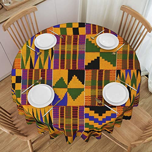BEULSI Runde afrikanische Tischdecken aus Baumwolle und Leinen, geeignet für Zuhause, Küche, Dekoration, Party, Weihnachten, Picknick von BEULSI