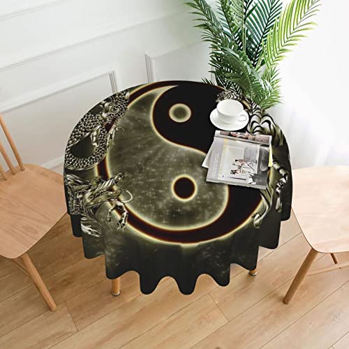 Yin Yang Drachen-Tiger-Tischdecke, rutschfest, Baumwolle, Leinen, Tischdecke, rund, Esszimmer, Heimdekoration für Außen- und Innenbereich, Hochzeit, Party, Weihnachten, Picknick Yin Yang Drachen-Tiger-Tischdecke, rutschfest, Baumwolle, Leinen, Tischdecke, rund, Esszimmer, Heimdekoration für Außen- und Innenbereich, Hochzeit, Party, Weihnachten, Picknick von BEULSI