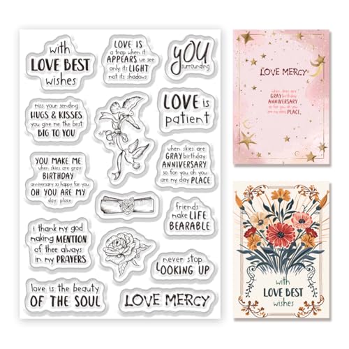 BEUNITONE „Happy Birthday“ Transparente Stempel Mit Worten Blumen Abschlusskarten Silikonstempel Für Selbstgemachte Scrapbooking Vorräte Prägepapierkarten Klare Stempel Für Kartenherstellung BEUNITONE „Happy Birthday“ Transparente Stempel Mit Worten Blumen Abschlusskarten Silikonstempel Für Selbstgemachte Scrapbooking Vorräte Prägepapierkarten Klare Stempel Für Kartenherstellung von BEUNITONE