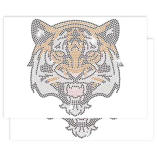 BEUNITONE 2 Stück Tiger Bügelbild Strass Hotfix Patches Kristall Transfer Aufkleber für Handwerk Kleidung DIY Dekoration 29,7 x 21,1 cm Transfer Reparatur Applikation Patches für Taschen Schuhe BEUNITONE 2 Stück Tiger Bügelbild Strass Hotfix Patches Kristall Transfer Aufkleber für Handwerk Kleidung DIY Dekoration 29,7 x 21,1 cm Transfer Reparatur Applikation Patches für Taschen Schuhe von BEUNITONE