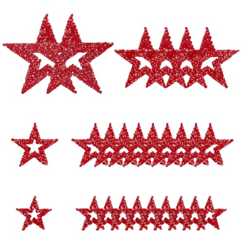 BEUNITONE 26 x Stern-Aufnäher zum Aufbügeln, glitzernde Diamant-Hotfix-Flicken, Kristall, Stern, Strass, zum Aufbügeln, für Kleidung, Dekoration, Kristall-Flicken, Glitzer-Applikationen für von BEUNITONE