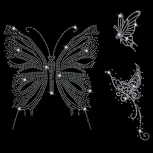 BEUNITONE 3 x Strass-Schmetterling-Flicken zum Aufbügeln mit Hot-Fix-Perlen, glitzernde Aufkleber, zum Aufnähen auf Kleidung, Hut, Kleid, Rock, Jeans, Jacke, Hose, DIY Handwerk BEUNITONE 3 x Strass-Schmetterling-Flicken zum Aufbügeln mit Hot-Fix-Perlen, glitzernde Aufkleber, zum Aufnähen auf Kleidung, Hut, Kleid, Rock, Jeans, Jacke, Hose, DIY Handwerk von BEUNITONE