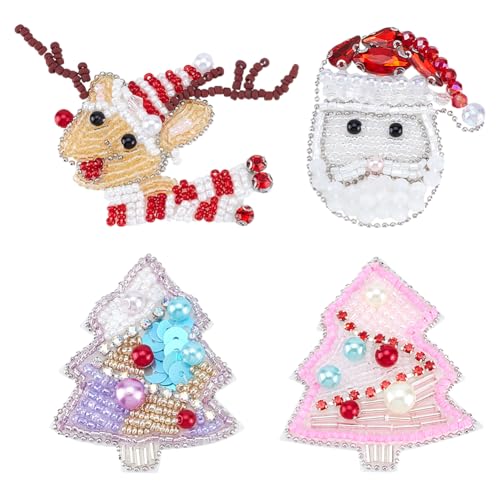 BEUNITONE 4 x Perlenapplikationen für DIY-Zubehör, dekorative Aufnähen, Weihnachtsmann für Kleidung, Handtaschen, Basteln, DIY, Kleidung, Reparatur, Dekoration BEUNITONE 4 x Perlenapplikationen für DIY-Zubehör, dekorative Aufnähen, Weihnachtsmann für Kleidung, Handtaschen, Basteln, DIY, Kleidung, Reparatur, Dekoration von BEUNITONE