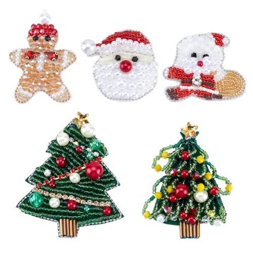 BEUNITONE 5 x Perlenapplikation für DIY-Zubehör, dekorative Aufnäher für Weihnachtsbaum, Weihnachtsmann, für Kleid, Jeans, Jacken, Handtaschen, Kleidung, DIY-Kleidung, Dekoration BEUNITONE 5 x Perlenapplikation für DIY-Zubehör, dekorative Aufnäher für Weihnachtsbaum, Weihnachtsmann, für Kleid, Jeans, Jacken, Handtaschen, Kleidung, DIY-Kleidung, Dekoration von BEUNITONE