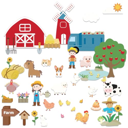 BEUNITONE Filz Geschichte Board mit Bauernhof Tiere 55 Stück Filz Flanell Board für Vorschule Geschichte der Familie Lehre Wand interaktive Erzählung Playsets mit Bauernhof Thema BEUNITONE Filz Geschichte Board mit Bauernhof Tiere 55 Stück Filz Flanell Board für Vorschule Geschichte der Familie Lehre Wand interaktive Erzählung Playsets mit Bauernhof Thema von BEUNITONE