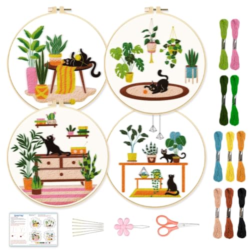 BEUNITONE Stickset Mit Kätzchen Für Anfänger Stickset Zum Handnähen Mit Katzenmuster Stickset Zum Selbermachen Mit Kätzchen Bunten Fäden Nadeln Anleitung BEUNITONE Stickset Mit Kätzchen Für Anfänger Stickset Zum Handnähen Mit Katzenmuster Stickset Zum Selbermachen Mit Kätzchen Bunten Fäden Nadeln Anleitung von BEUNITONE