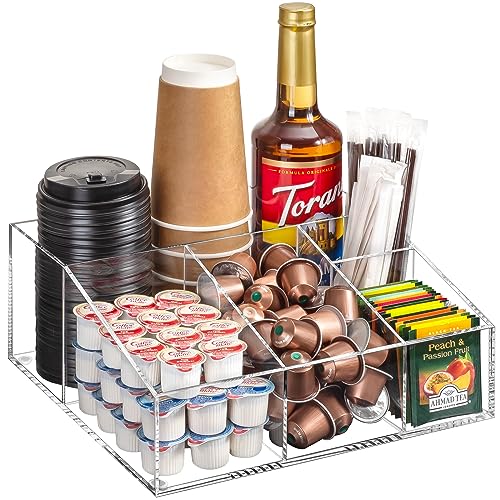 BEYGORM Acryl-Kaffee-Bar-Station, Organizer für Arbeitsplatte, Büro, Pausenraum, transparent, Snack-Tee, Aufbewahrung, Zubehör, Halter für Kcup-Kapseln, Gewürzbecher, Zuckercremer, Sirup, BEYGORM Acryl-Kaffee-Bar-Station, Organizer für Arbeitsplatte, Büro, Pausenraum, transparent, Snack-Tee, Aufbewahrung, Zubehör, Halter für Kcup-Kapseln, Gewürzbecher, Zuckercremer, Sirup, von BEYGORM