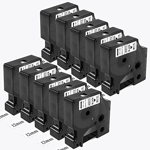 BEYONDTEK 10 X Schwarz auf Weiß Kompatible DYMO D1 Etikettenband 12 mm x 7 m 45013 S0720530 Ersatz für DYMO LabelManager 160 210D 260P 280 360D 420P 450D Etikettendrucker von BEYONDTEK