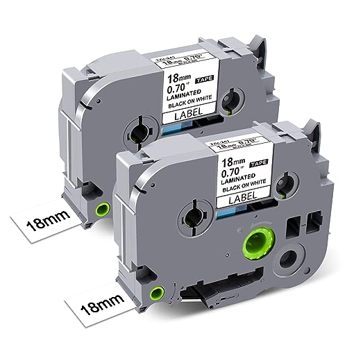 BEYONDTEK Kompatible für Brother P-Touch Bänder 18mm TZe-241 TZe241 Weiß laminierter Schriftband für Brother Etikettendrucker PT-D410 PT2700 D400VP D400 D460BT P710BTH, 2 BEYONDTEK Kompatible für Brother P-Touch Bänder 18mm TZe-241 TZe241 Weiß laminierter Schriftband für Brother Etikettendrucker PT-D410 PT2700 D400VP D400 D460BT P710BTH, 2 von BEYONDTEK