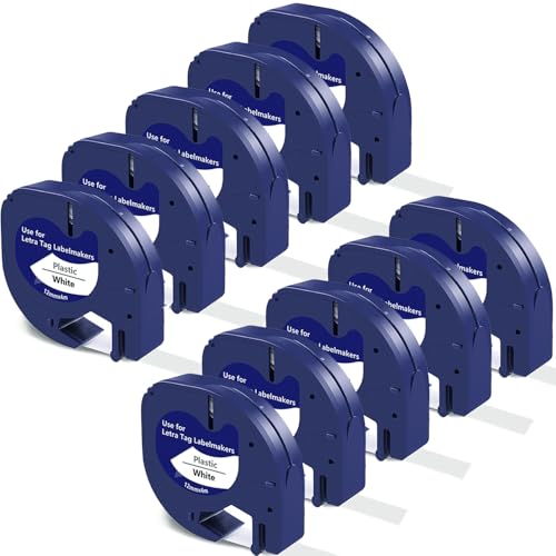 10 x Ersatz für DYMO LetraTag Etikettenband White Plastic 12mm x 4m beschriftungsband für Dymo Beschriftungsband XR XM 50 2000 LT-100H LT-100T Plus LT-110T Etikettenband 10 x Ersatz für DYMO LetraTag Etikettenband White Plastic 12mm x 4m beschriftungsband für Dymo Beschriftungsband XR XM 50 2000 LT-100H LT-100T Plus LT-110T Etikettenband von BEYONDTEK