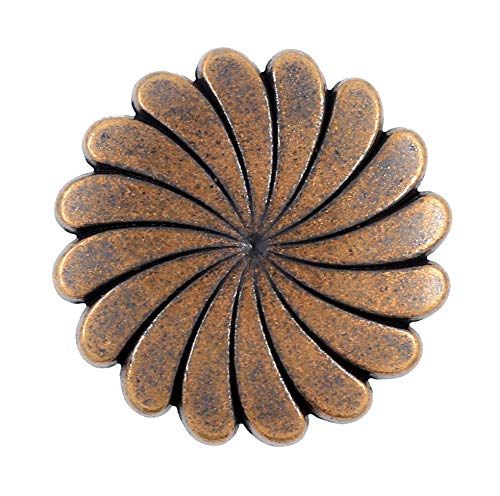 Bezelry Drehbare Blumen-Knöpfe, Metallschaft, 25 mm, Antik-Kupfer, 10 Stück von BEZELRY