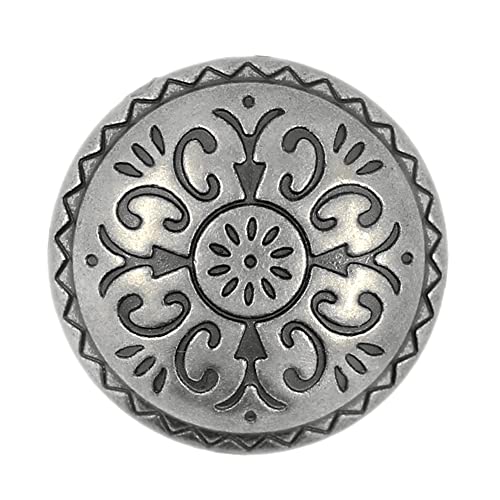 Bezelry Knöpfe, Metall, gewölbt, 22 mm, Grau / Silber, 12 Stück von BEZELRY