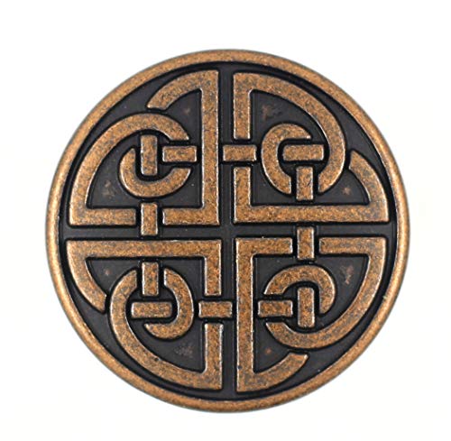 Bezelry Knöpfe, Metall, keltischer Schild, Knoten, 25 mm, Antik-Kupfer, 10 Stück von BEZELRY