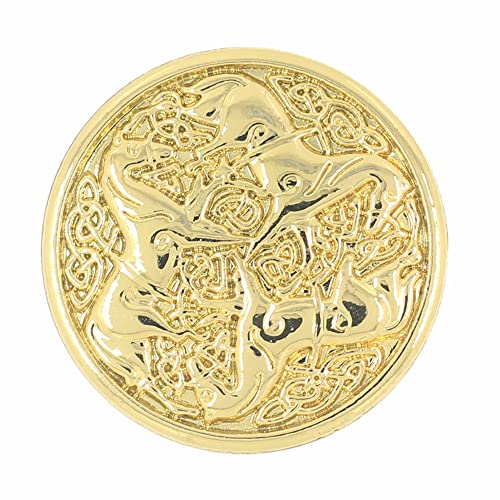 Bezelry Knöpfe, Metallschaft, keltisches Pferd, 25 mm, goldfarben Bezelry Knöpfe, Metallschaft, keltisches Pferd, 25 mm, goldfarben von BEZELRY