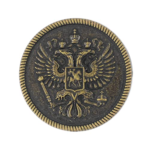 Bezelry Knöpfe mit zwei Köpfen, Metallschaft, 25 mm, Messing, antik, 12 Stück von BEZELRY