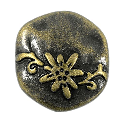 Bezelry Metall-Schaftknöpfe, sechseckig, 20 mm, antikes Messing, 10 Stück von BEZELRY