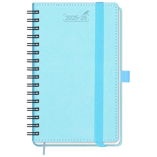 BEZEND Kalender 2025 2026 Klein Wochenplaner A6, 18-Monate Taschenkalender Juli 25-Dez 26, Buchkalender Ringbuch PU-Leder Softcover mit Stifthalter - Himmelblau BEZEND Kalender 2025 2026 Klein Wochenplaner A6, 18-Monate Taschenkalender Juli 25-Dez 26, Buchkalender Ringbuch PU-Leder Softcover mit Stifthalter - Himmelblau von BEZEND