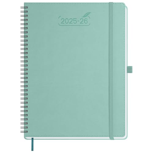 BEZEND Kalender 2025 2026 Wochenplaner A4,18-Monate Juli 25-Dez 26,Buchkalender Ringbuch PU-Leder Softcover 1 Woche 2 Seiten mit Stifthalter - Mintgrün BEZEND Kalender 2025 2026 Wochenplaner A4,18-Monate Juli 25-Dez 26,Buchkalender Ringbuch PU-Leder Softcover 1 Woche 2 Seiten mit Stifthalter - Mintgrün von BEZEND