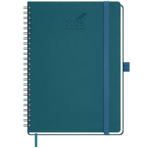 BEZEND Kalender 2026 Buchkalender A5 Ringbuch 1 Woche 2 Seiten | Terminplaner 2026 Wochenplaner mit 80 g/m² Papier & Monats-Register | Planer & Terminkalender mit PU-Leder Softcover - Dunkelgrün BEZEND Kalender 2026 Buchkalender A5 Ringbuch 1 Woche 2 Seiten | Terminplaner 2026 Wochenplaner mit 80 g/m² Papier & Monats-Register | Planer & Terminkalender mit PU-Leder Softcover - Dunkelgrün von BEZEND