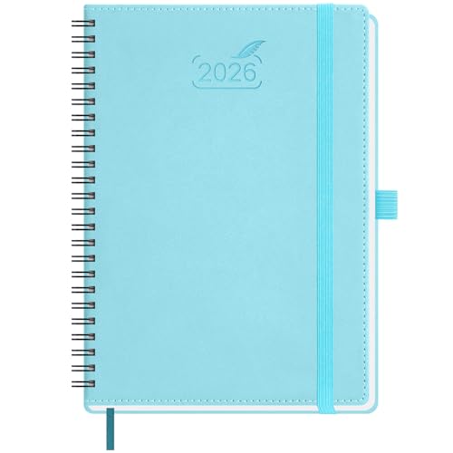 BEZEND Kalender 2026 Buchkalender A5 Ringbuch 1 Woche 2 Seiten | Terminplaner 2026 Wochenplaner mit 80 g/m² Papier & Monats-Register | Planer & Terminkalender mit PU-Leder Softcover - Himmelblau BEZEND Kalender 2026 Buchkalender A5 Ringbuch 1 Woche 2 Seiten | Terminplaner 2026 Wochenplaner mit 80 g/m² Papier & Monats-Register | Planer & Terminkalender mit PU-Leder Softcover - Himmelblau von BEZEND