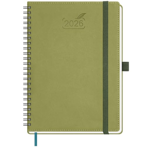 BEZEND Kalender 2026 Buchkalender A5 Ringbuch 1 Woche 2 Seiten | Terminplaner 2026 Wochenplaner mit 80 g/m² Papier & Monats-Register | Planer & Terminkalender mit PU-Leder Softcover - Kiwi BEZEND Kalender 2026 Buchkalender A5 Ringbuch 1 Woche 2 Seiten | Terminplaner 2026 Wochenplaner mit 80 g/m² Papier & Monats-Register | Planer & Terminkalender mit PU-Leder Softcover - Kiwi von BEZEND