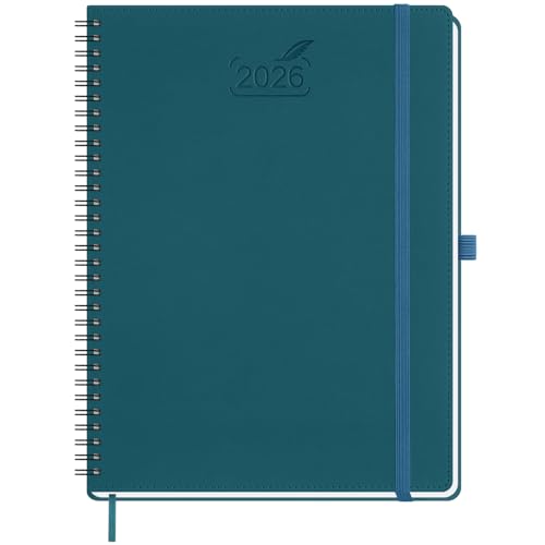 BEZEND Kalender 2026 Buchkalender Ringbuch ca.A4 28,5 x 21,5 cm | Terminplaner 2026 1 Woche 2 Seiten mit Monats-Register | Planer & Terminkalender 2026 A4 mit PU-Leder Softcover - Dunkelgrün BEZEND Kalender 2026 Buchkalender Ringbuch ca.A4 28,5 x 21,5 cm | Terminplaner 2026 1 Woche 2 Seiten mit Monats-Register | Planer & Terminkalender 2026 A4 mit PU-Leder Softcover - Dunkelgrün von BEZEND