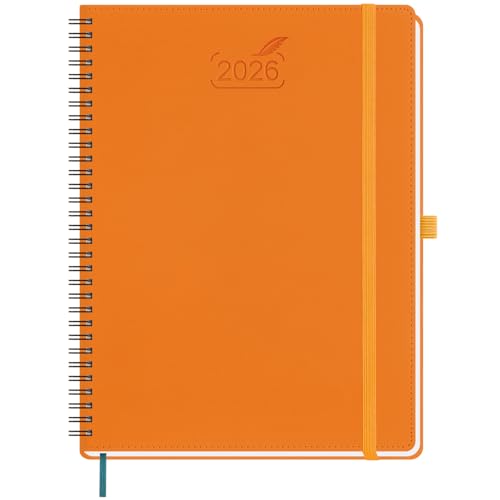 BEZEND Kalender 2026 Buchkalender Ringbuch ca.A4 28,5 x 21,5 cm | Terminplaner 2026 1 Woche 2 Seiten mit Monats-Register | Planer & Terminkalender 2026 A4 mit PU-Leder Softcover - Orange BEZEND Kalender 2026 Buchkalender Ringbuch ca.A4 28,5 x 21,5 cm | Terminplaner 2026 1 Woche 2 Seiten mit Monats-Register | Planer & Terminkalender 2026 A4 mit PU-Leder Softcover - Orange von BEZEND