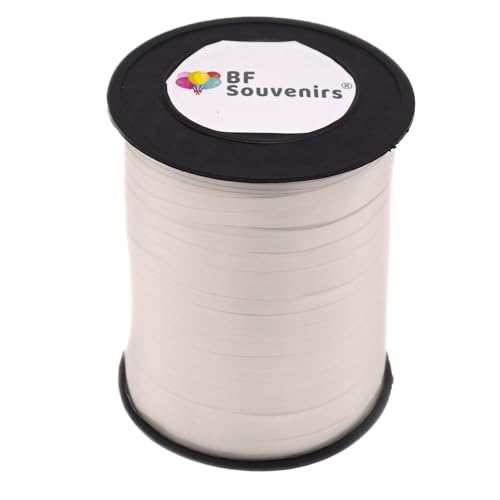 500m Rolle Premium Ballonband Geschenkband Kräuselband Ringelband Bastelband Verpackungsband Polyesterband (weiß) von BF Souvenirs