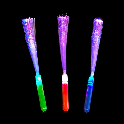 3 Stück LED Leuchtstab Glasfaser Blinkstab Partystab Leuchtwedel 36cm in 3 Farben - Hochzeit Konzert Party Geburtstag Firmenfeier von BF Souvenirs