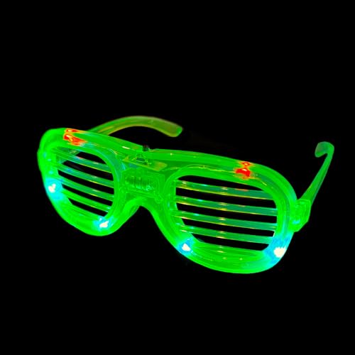 BF Souvenirs LED Brillen Partybrille, 4 Farben, leuchtet, blinkt, Atzenbrille, Atzen/Hochzeit/Konzert/Party (Grün) von BF Souvenirs