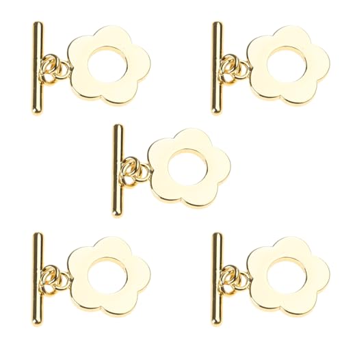 5 Sets Knebelverschlüsse für Schmuck, T-Steg-Verschlüsse, Blumen-Halsketten-Verschlüsse für Halskette, Schmuckherstellung 5 Sets Knebelverschlüsse für Schmuck, T-Steg-Verschlüsse, Blumen-Halsketten-Verschlüsse für Halskette, Schmuckherstellung von BFANGLC