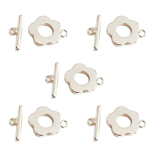 5 Sets Knebelverschlüsse für Schmuck, T-Steg-Verschlüsse, Blumen-Halsketten-Verschlüsse für Halskette, Schmuckherstellung 5 Sets Knebelverschlüsse für Schmuck, T-Steg-Verschlüsse, Blumen-Halsketten-Verschlüsse für Halskette, Schmuckherstellung von BFANGLC